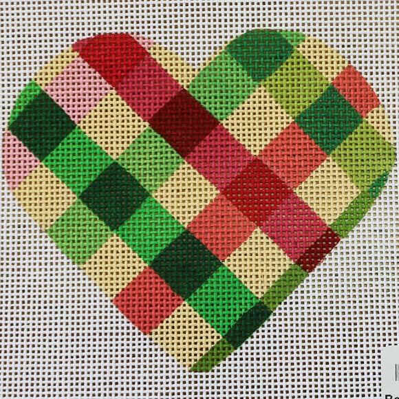 Red/Green/Cream Plaid Heart