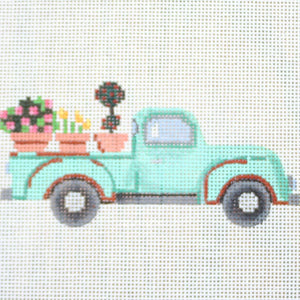 Teal Truck with Plants