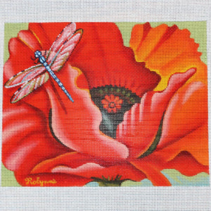 Orange Poppy w/ Dragonfly