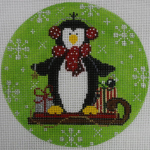 Penguin & Presents on Sled