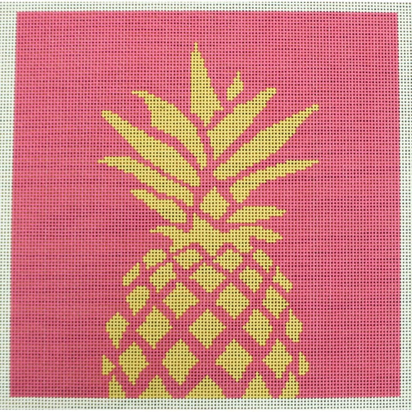 Stencil Pineapple on Pink