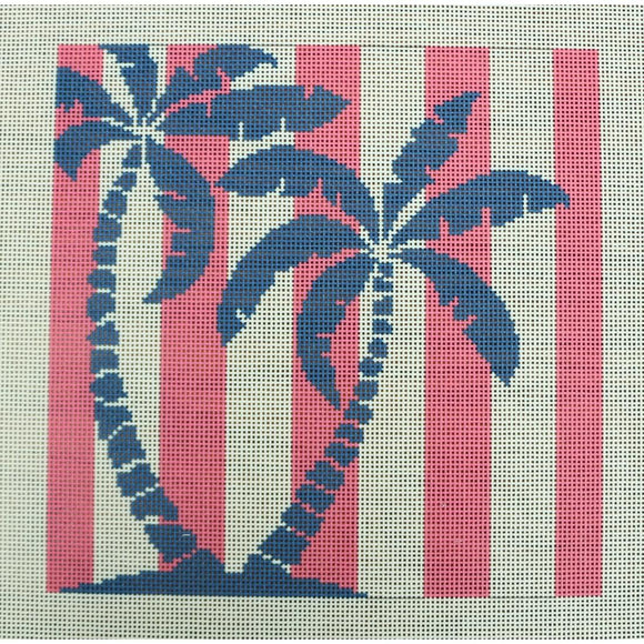Palm Tree Stencil on Pink