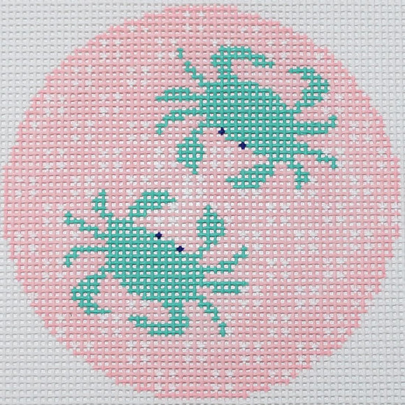 Turquoise Crabs on Pink
