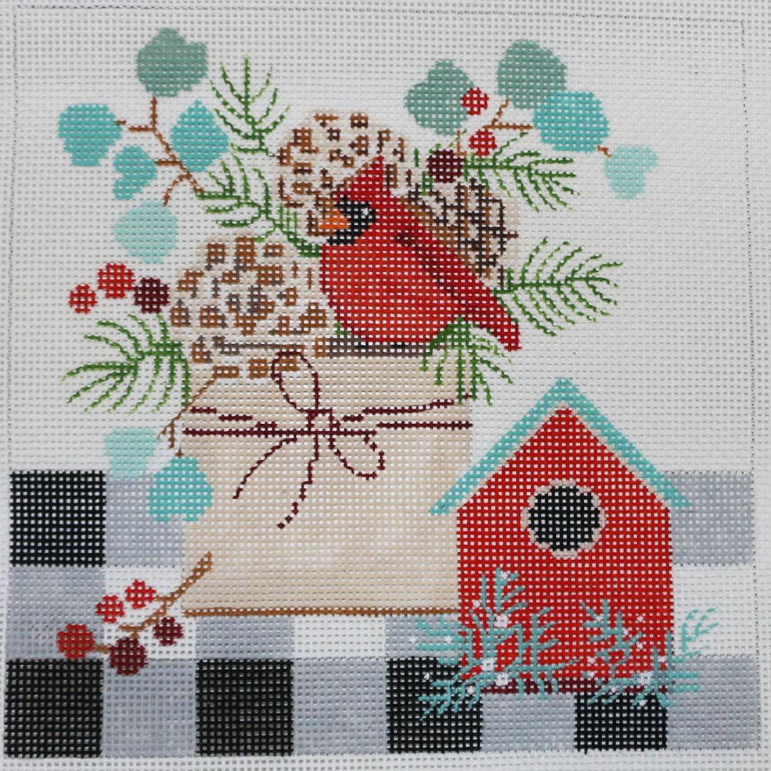 Buffalo Check Cardinal – Pocket Full of Stitches