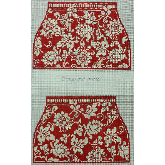 Karen's Damask Purse, Red