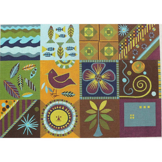 Lime/Aqua/Brown w/ Bird