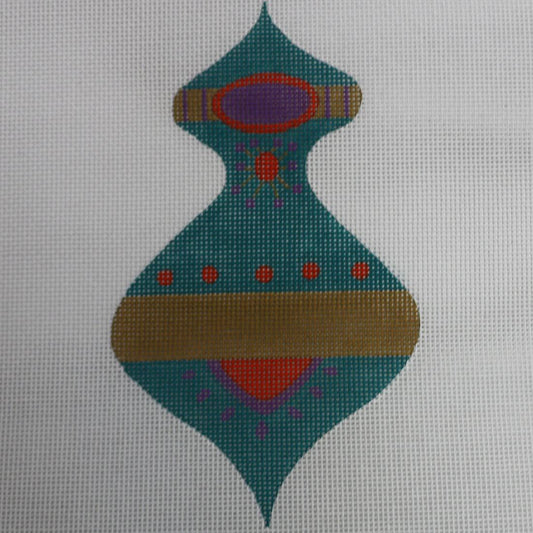 Teal Turbin Ornament w/ Ribbon
