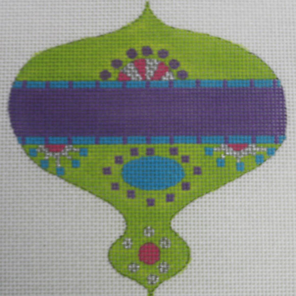 Green Jewel Ornament with stitch guide