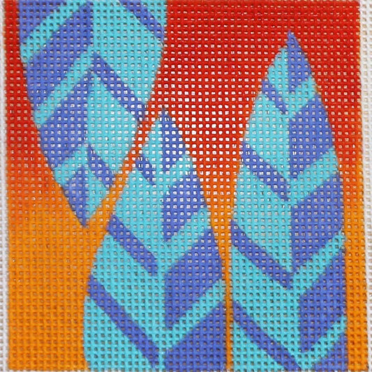 3 Blue Leaves Square