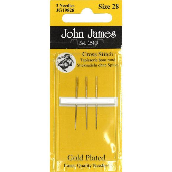 John James Cross Stitch Size 28 Gold