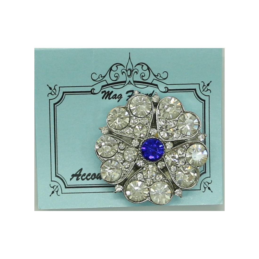 Lg Flower Blue Center Magnet