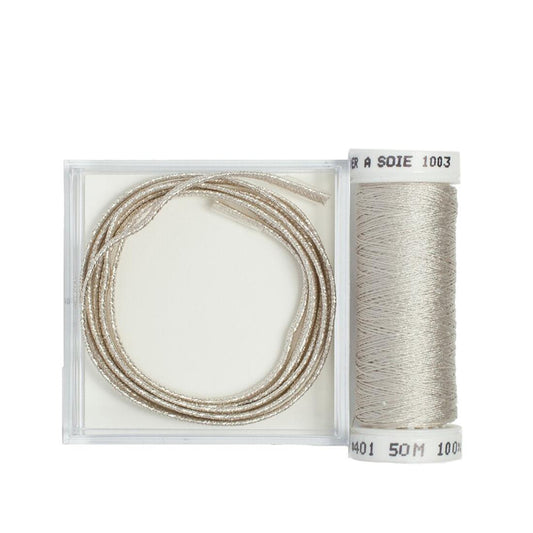 Russian Braid w/ Silk Couching Sterling