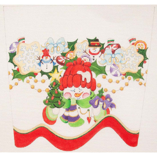 Snowman with Tree & Garland, 18 mesh